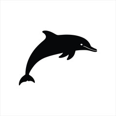 Dolphin silhouette isolated on white