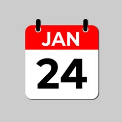 January 24 Day Calendar Vector illustration | January day Calendar Page