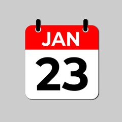 January 23 Day Calendar Vector illustration | January day Calendar Page