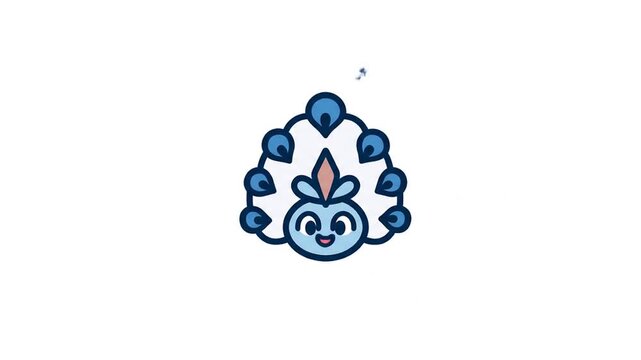 Cute cartoon peacock illustration