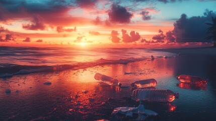 sunset over the river