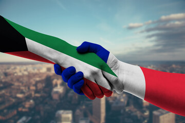 Shaking hands Kuwait and_France