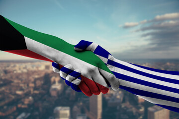 Shaking hands Kuwait and_Greece