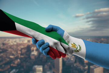 Shaking hands Kuwait and_Guatemala