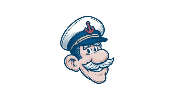 Smiling cartoon captain