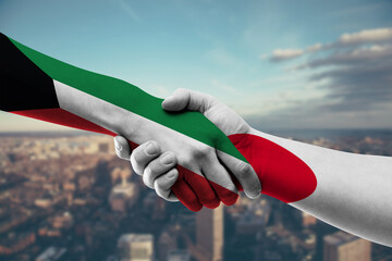 Shaking hands Kuwait and_Japan