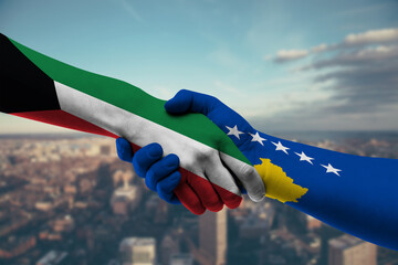 Shaking hands Kuwait and_Kosovo
