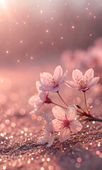 Pink glitter sparkle texture with dreamy glow and soft romantic light