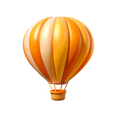Vibrant orange and yellow hot air balloon ready for adventure transparent background