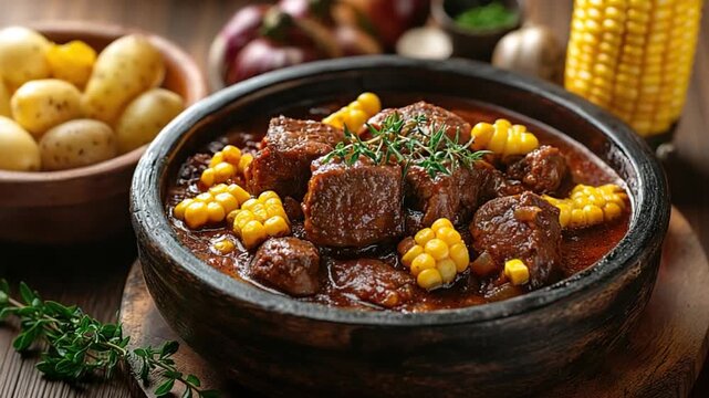 traditional peruvian flavorful adobo arequipe&ntilde;o pork stew orbit video