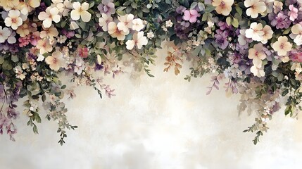 Lush Floral Arrangement with Vibrant Blooms and Soft Backdrop