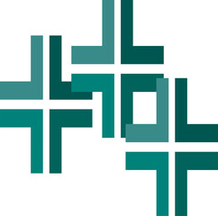 Abstract geometric shape with vibrant color gradients isolated on white background