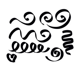 Spiral, garland, curl set