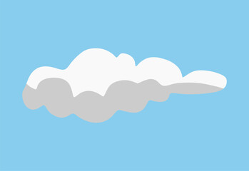 Flat vector illustration of the sun partially covered by clouds on an orange sky background. Simple weather icon design for forecast apps, climate graphics, and educational materials