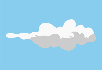 Flat vector illustration of the sun partially covered by clouds on an orange sky background. Simple weather icon design for forecast apps, climate graphics, and educational materials
