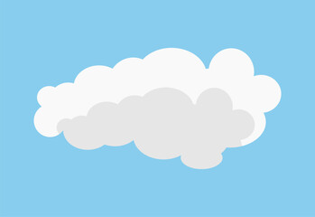 Flat vector illustration of the sun partially covered by clouds on an orange sky background. Simple weather icon design for forecast apps, climate graphics, and educational materials