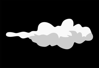 Flat vector illustration of the sun partially covered by clouds on a black sky background. Simple weather icon design for forecast apps, climate graphics, and educational materials