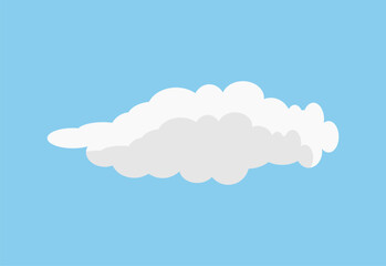 Flat vector illustration of the sun partially covered by clouds on an orange sky background. Simple weather icon design for forecast apps, climate graphics, and educational materials