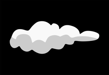 Flat vector illustration of the sun partially covered by clouds on a black sky background. Simple weather icon design for forecast apps, climate graphics, and educational materials
