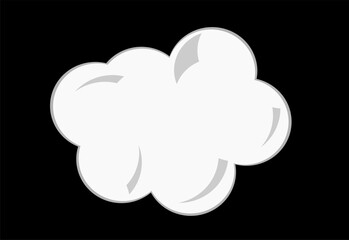 Flat vector illustration of the sun partially covered by clouds on a black sky background. Simple weather icon design for forecast apps, climate graphics, and educational materials