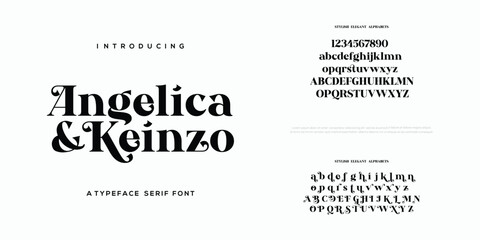 Beauty fashion luxury classic letters serif fonts. Elegant font alphabet logo. Typography decorative wedding vintage retro logos. vector illustration

