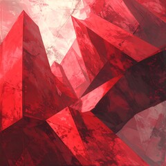 Abstract crystalline red landscape