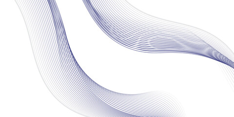 Generate an abstract vector illustration where thin, overlapping blue gradient lines sweep across the canvas in a rhythmic flow. The design should feel airy, balanced, and minimal, with the smooth cur