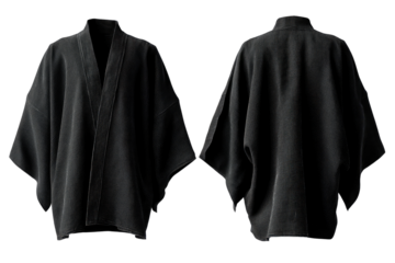 Dark gray/black jacket, front and back view, unadorned