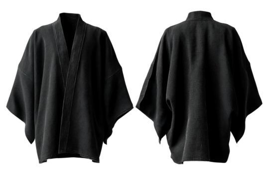 Dark gray/black jacket, front and back view, unadorned