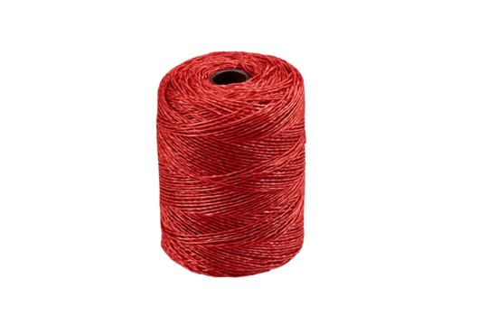 roll of red thread yarn isolated on white or transp
