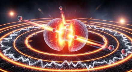 Atomic Nucleus Disintegration A Visual Representation of Nuclear Fission Unveiling the Enigmatic Physics and the Potent Energy Unleashed in the Process