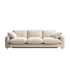 Obraz premium Cream-colored, three-seat sofa, simple, modern design