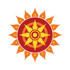 ancient cambodian sun mandala illustration