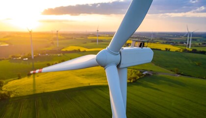 Aerial view of a wind turbine blade