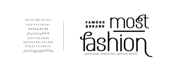 Elegant Font, aesthetic, Uppercase Lowercase and Number. wedding font, Classic Lettering Minimal Fashion Designs. Typography modern serif fonts regular decorative vintage concept. vector illustration
