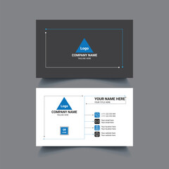 Modern black and white business card template simple minimalist design for professionals