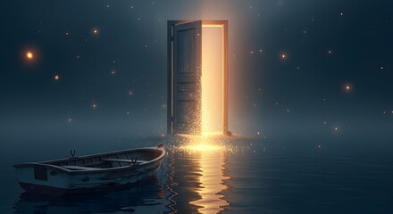 Discover New Opportunities Open Door to Success Boat Journey
