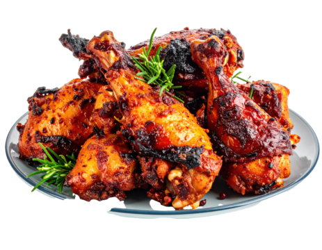 Jamaican Jerk Chicken on White Background