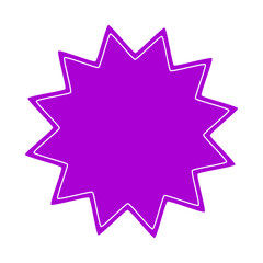 Purple starburst badge vector shape