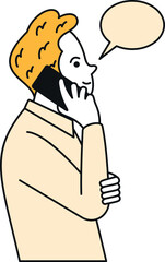 Young man communicating mobile call