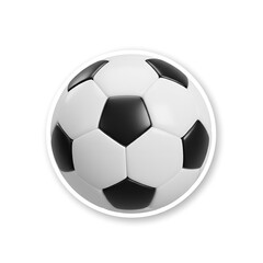 Fototapeta premium 3D Cartoon Soccer Ball Sticker Isolated on White