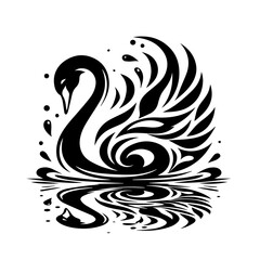 Minimalist black geometric abstract design element