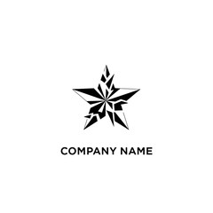 Obraz premium Abstract Shattered Star Logo Design.