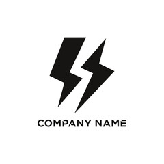 Black lightning bolt logo for energy company with company name.