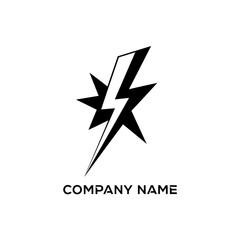 Obraz premium Dynamic lightning bolt and star logo design vector illustration.