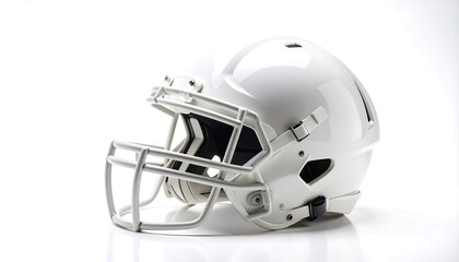 Naklejka premium White American Football Helmet Isolated on a Clean Background.