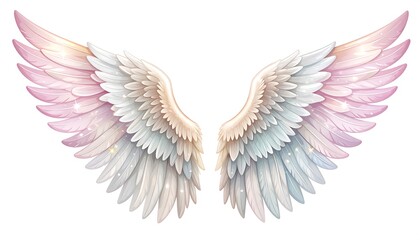 Obraz premium Detailed angel wings, pastel colors