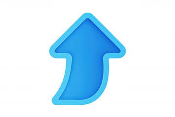 Fototapeta premium Blue 3d arrow pointing upward on transparent background, symbolizing growth, progress, trending upward with sleek modern design