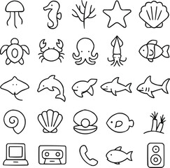 Underwater Life Icon Set