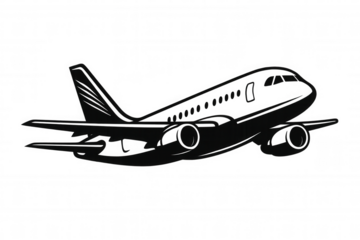 Passenger airplane silhouette rising against transparent backdrop, symbolizing travel and aviation industry dynamics